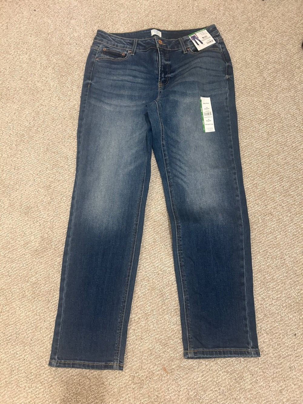 Dark Wash Straight Leg Jeans size 14R - Picture 1 of 4